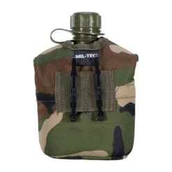 Mil-Tec Feldflasche 1 Qt. Mit Becher Und Hülle Woodland -Camping-Ausrüstung Verkaufsladen 35170 2 Feldflasche 1 qt mit Becher und H lle woodland R ckansicht
