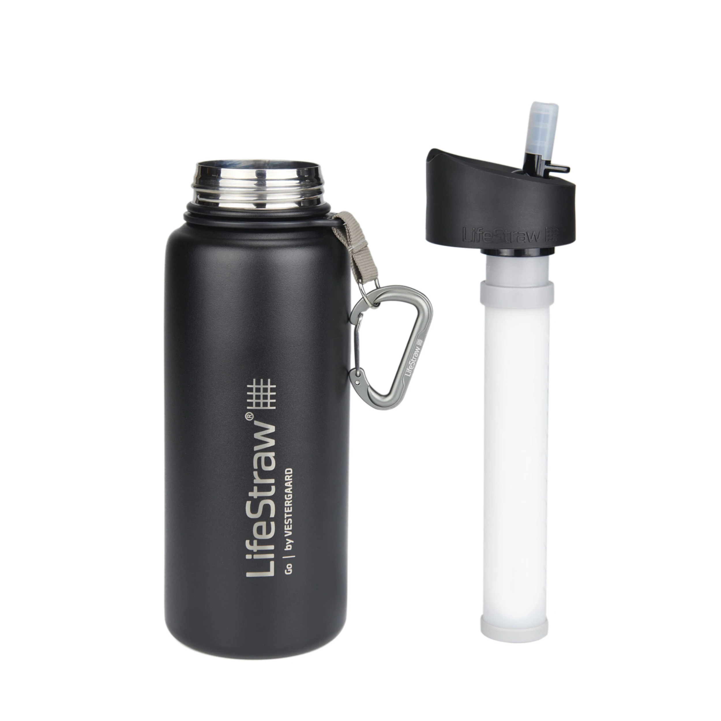 LifeStraw Wasserflasche Go Edelstahl Mit Filter 0.7 L Schwarz 4 LifeStraw Wasserflasche Go Edelstahl Mit Filter 0.7 L Schwarz – Bild 2